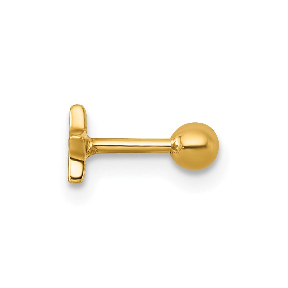 14K Yellow Gold Polished CZ Star Labret Stud