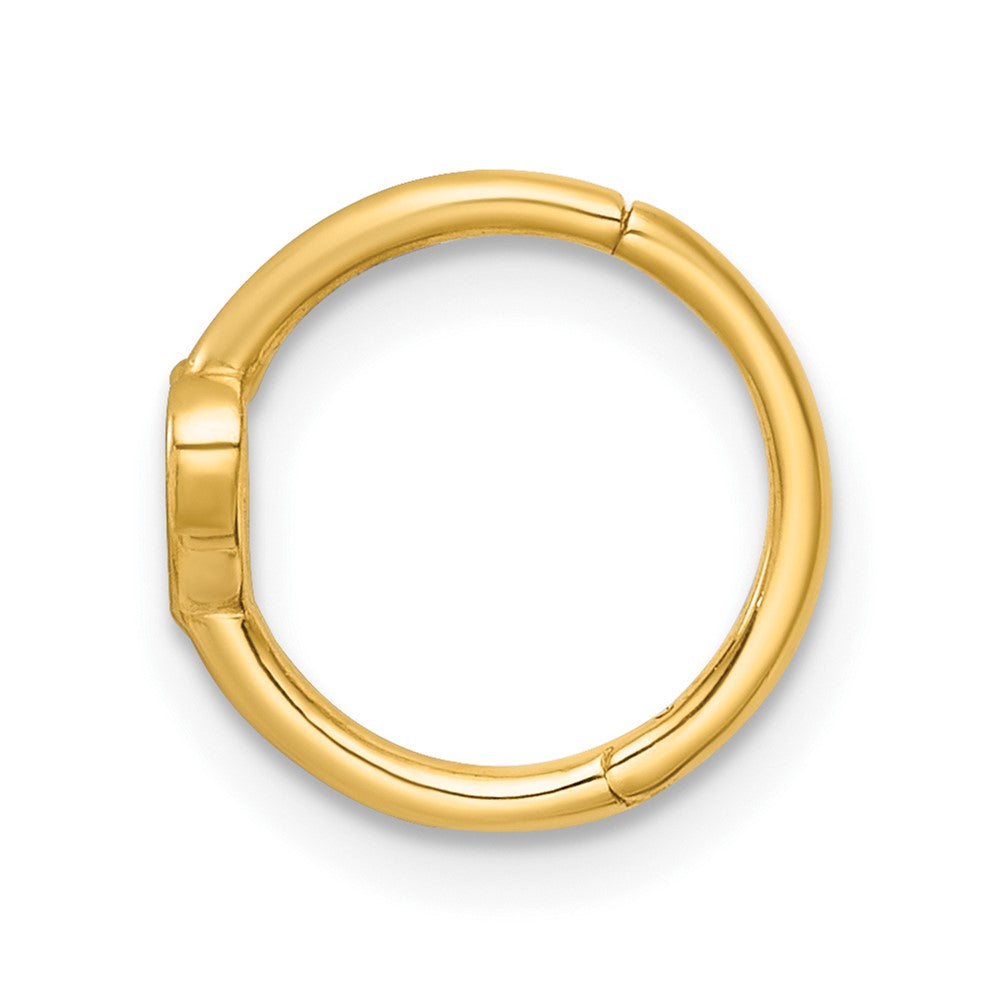 14K Yellow Gold Polished Open Heart 10.0mm Hinged Cartilage Ring