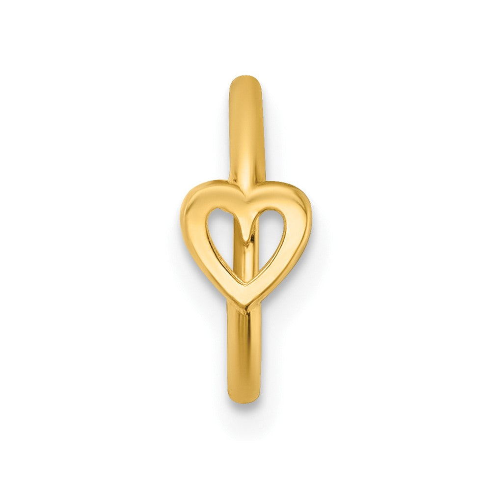 14K Yellow Gold Polished Open Heart 10.0mm Hinged Cartilage Ring