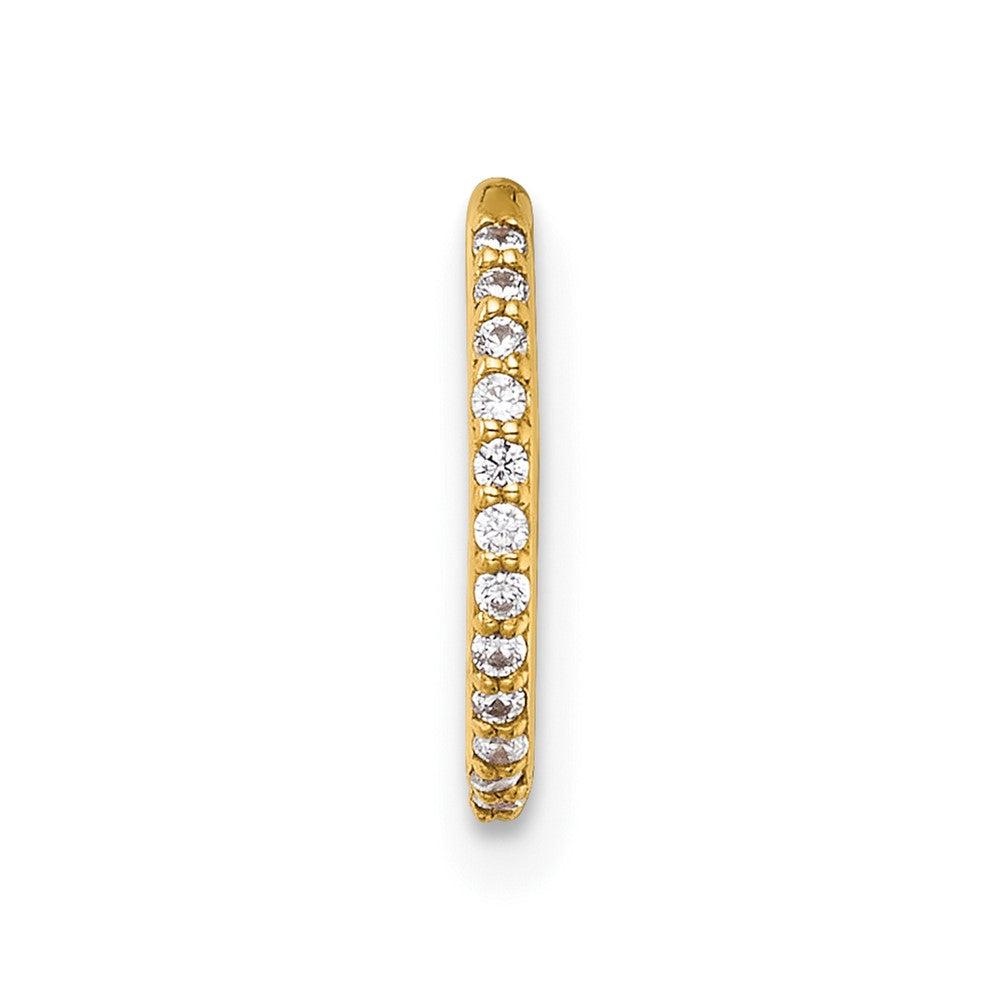 14K Yellow Gold Polished CZ 9.0mm Hinged Cartilage Ring
