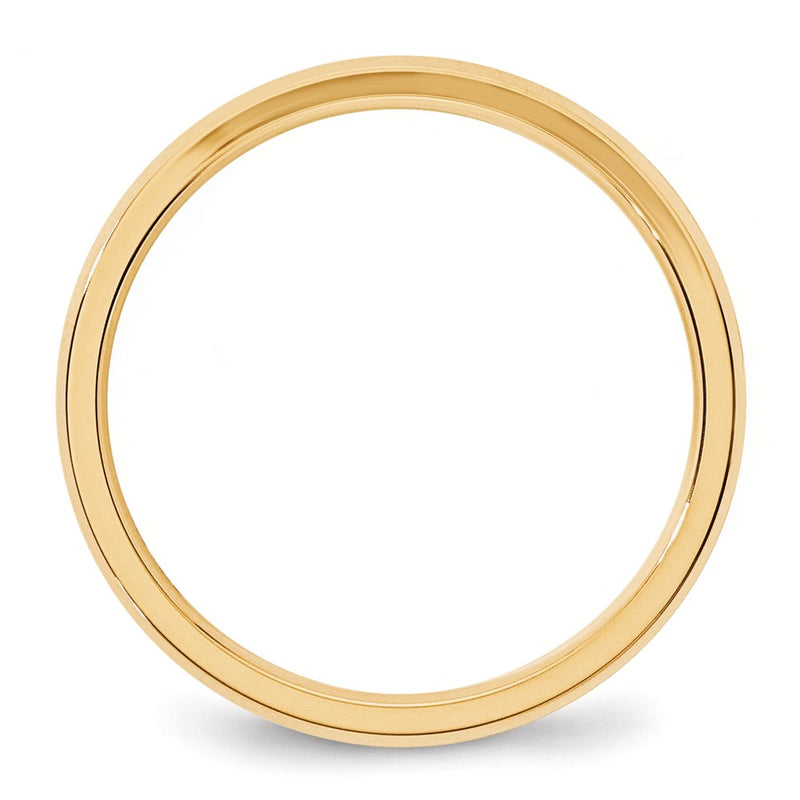14k Yellow Gold 3mm Beveled Edge Comfort Fit Wedding Band Ring