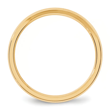Solid 14K Yellow Gold 3mm Bevel Edge Comfort Fit Men's/Women's Wedding Band Ring Size 7