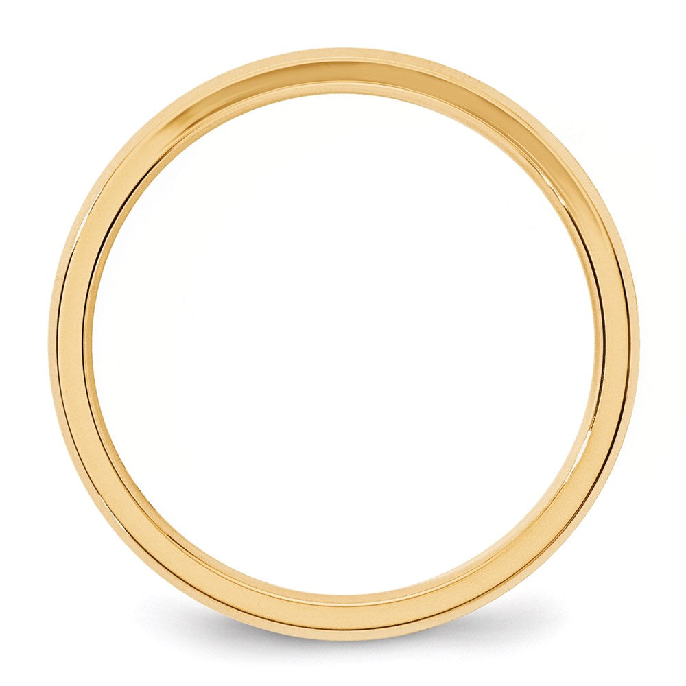 18k Yellow Gold 3mm Beveled Edge Comfort Fit Wedding Band Ring