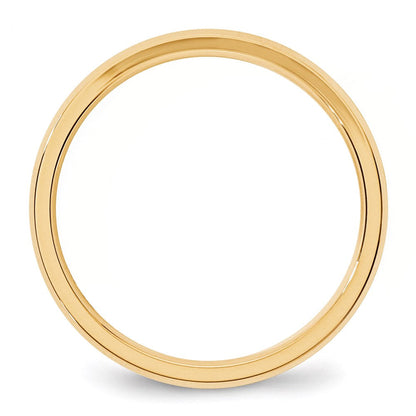 18k Yellow Gold 3mm Beveled Edge Comfort Fit Wedding Band Ring