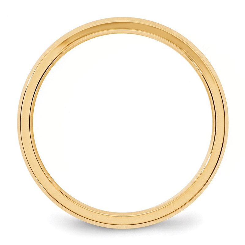 18k Yellow Gold 3mm Beveled Edge Comfort Fit Wedding Band Ring