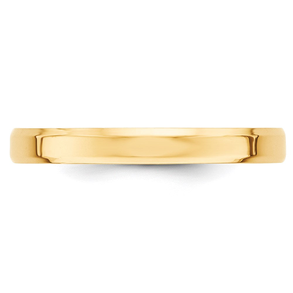 18k Yellow Gold 3mm Beveled Edge Comfort Fit Wedding Band Ring