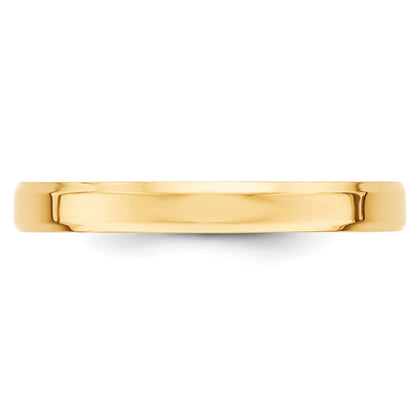 18k Yellow Gold 3mm Beveled Edge Comfort Fit Wedding Band Ring