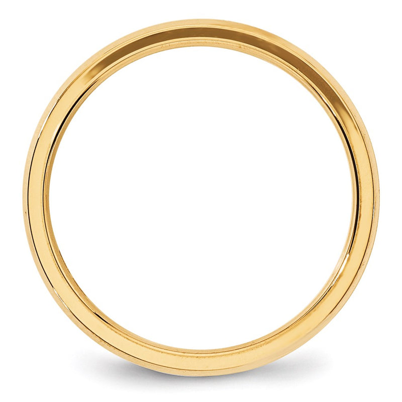 14k Yellow Gold 4mm Beveled Edge Comfort Fit Wedding Band Ring