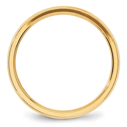 18k Yellow Gold 4mm Beveled Edge Comfort Fit Wedding Band Ring