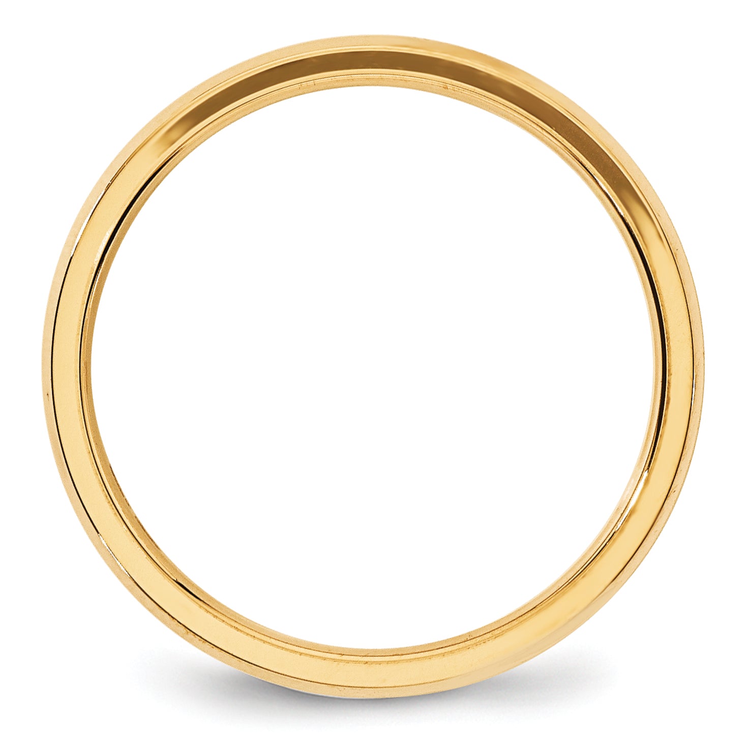 Solid 14K Yellow Gold 4mm Bevel Edge Comfort Fit Men's/Women's Wedding Band Ring Size 4