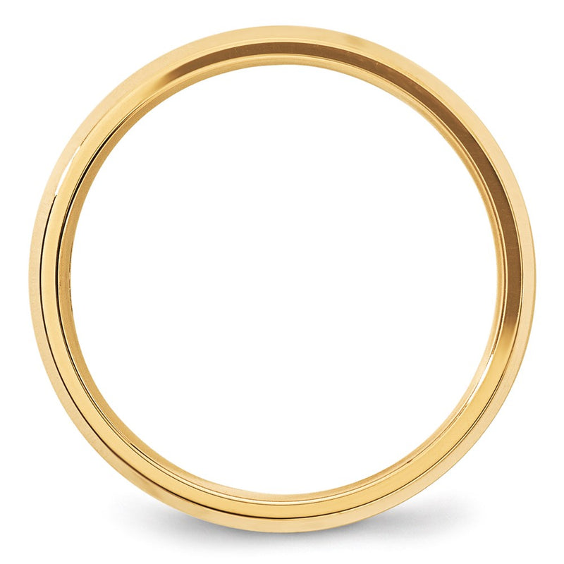 14k Yellow Gold 5mm Beveled Edge Comfort Fit Wedding Band Ring