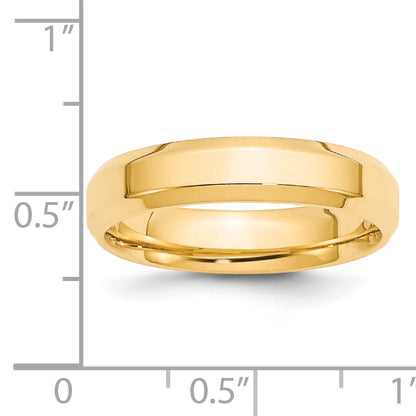 Solid 14K Yellow Gold 5mm Bevel Edge Comfort Fit Men's/Women's Wedding Band Ring Size 11.5