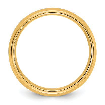 10K Yellow Gold 10Ky 5.5mm Bevel Edge Comfort Fit Band Size 13