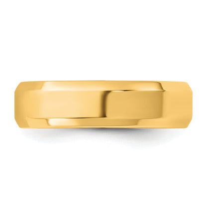 10K Yellow Gold 10Ky 5.5mm Bevel Edge Comfort Fit Band Size 13