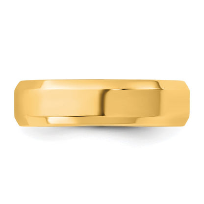 10K Yellow Gold 10Ky 5.5mm Bevel Edge Comfort Fit Band Size 6