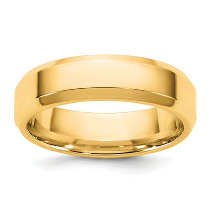 10K Yellow Gold 10Ky 5.5mm Bevel Edge Comfort Fit Band Size 13
