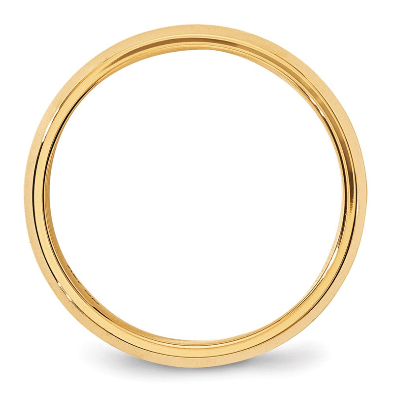 14k Yellow Gold 6mm Beveled Edge Comfort Fit Wedding Band Ring