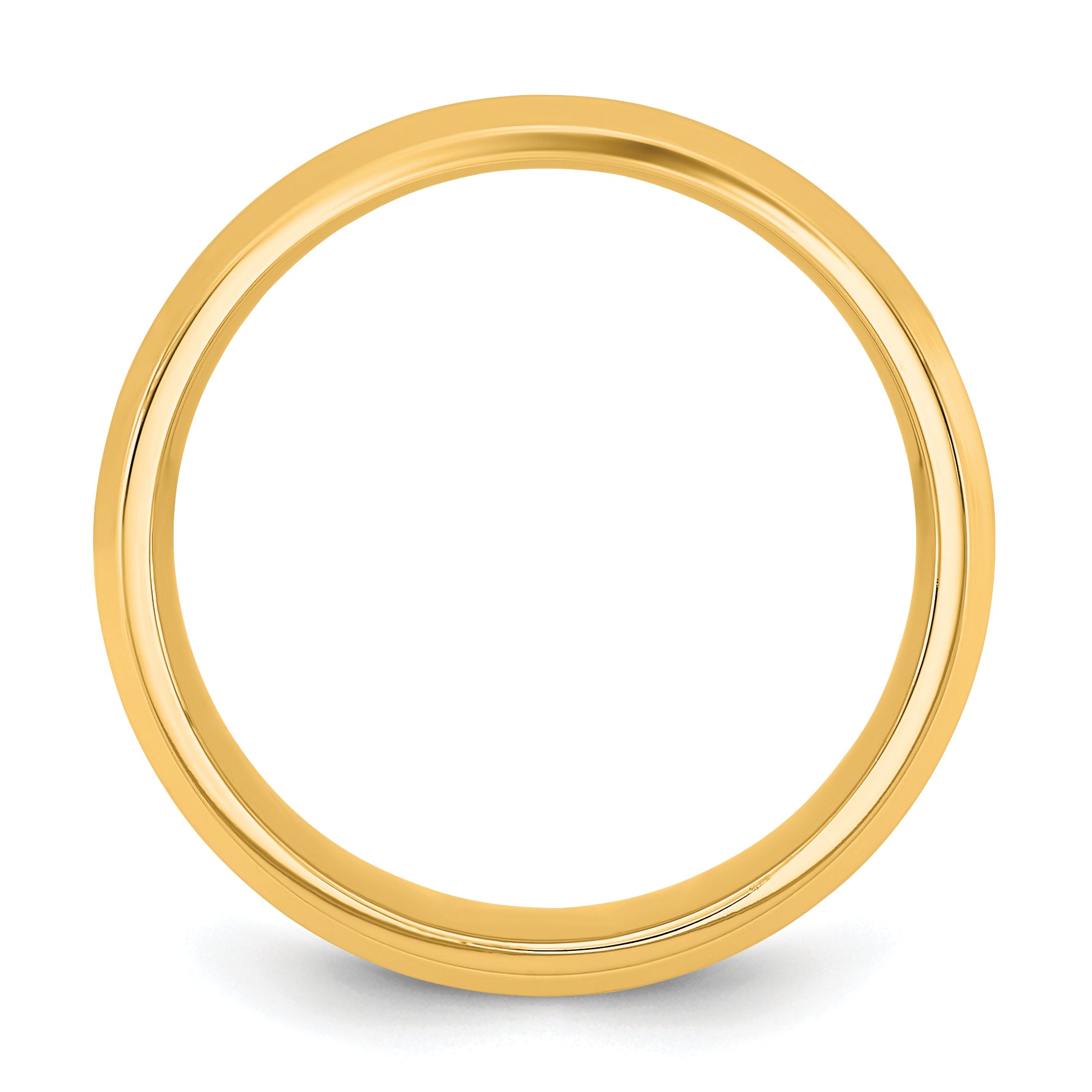 10K Yellow Gold 10Ky 6.5mm Bevel Edge Comfort Fit Band Size 4