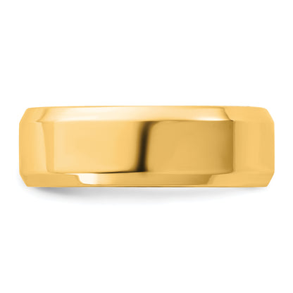10K Yellow Gold 10Ky 6.5mm Bevel Edge Comfort Fit Band Size 4