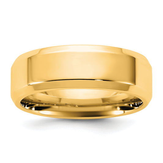 10K Yellow Gold 10Ky 6.5mm Bevel Edge Comfort Fit Band Size 12.5