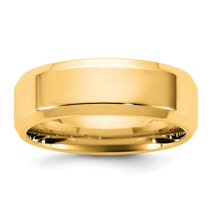 10K Yellow Gold 10Ky 6.5mm Bevel Edge Comfort Fit Band Size 4