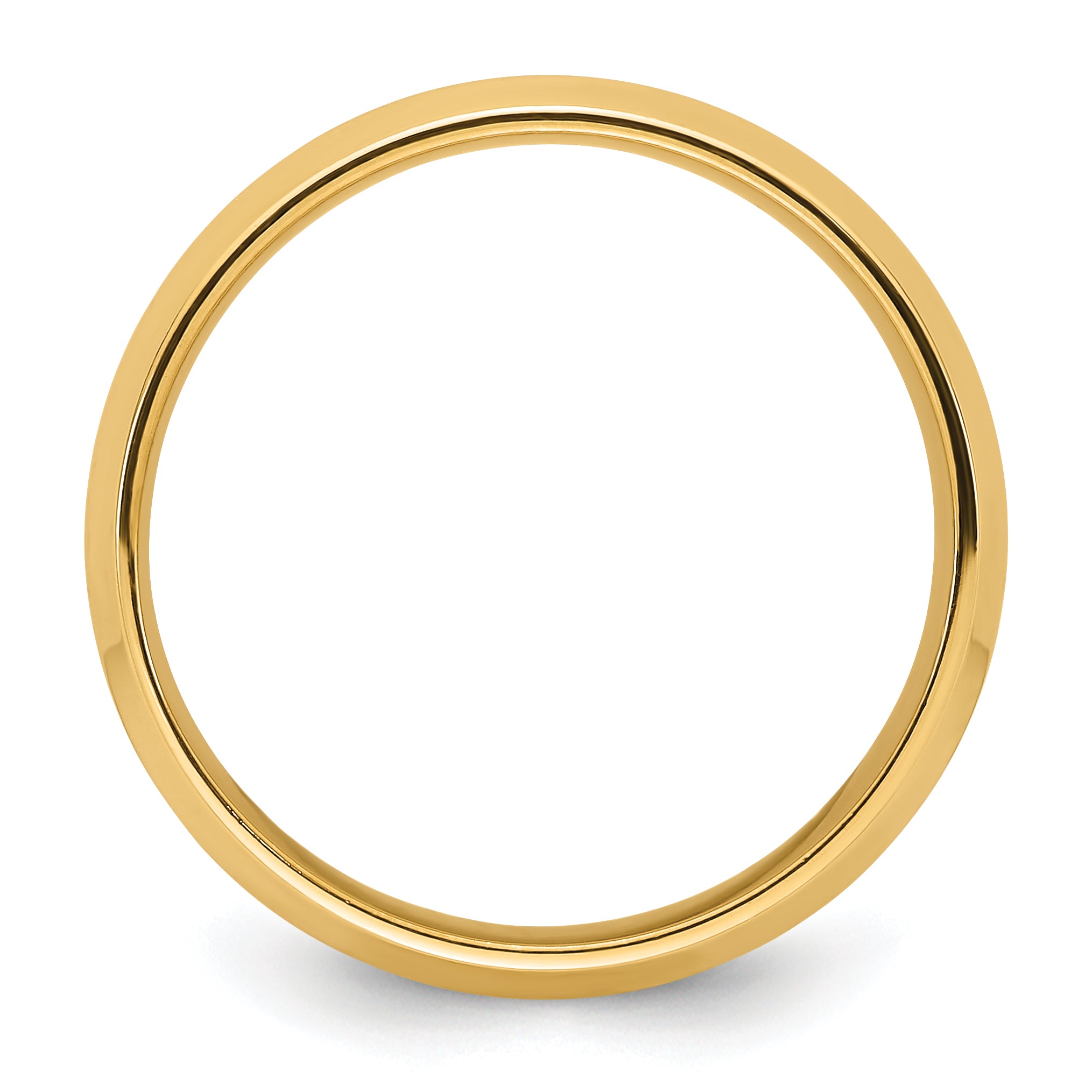 Solid 14K Yellow Gold 7mm Bevel Edge Comfort Fit Men's/Women's Wedding Band Ring Size 4.5