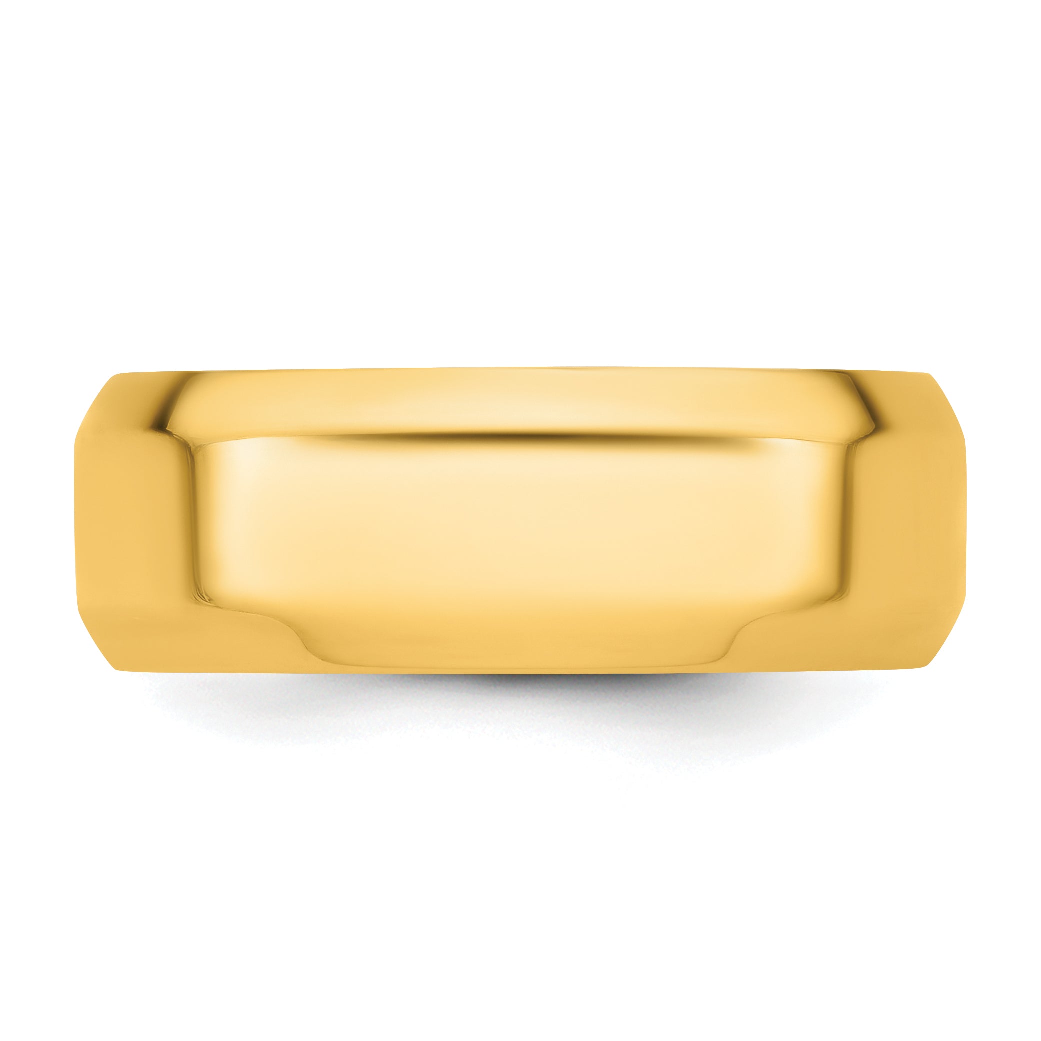 Solid 14K Yellow Gold 8mm Bevel Edge Comfort Fit Men's/Women's Wedding Band Ring Size 5.5