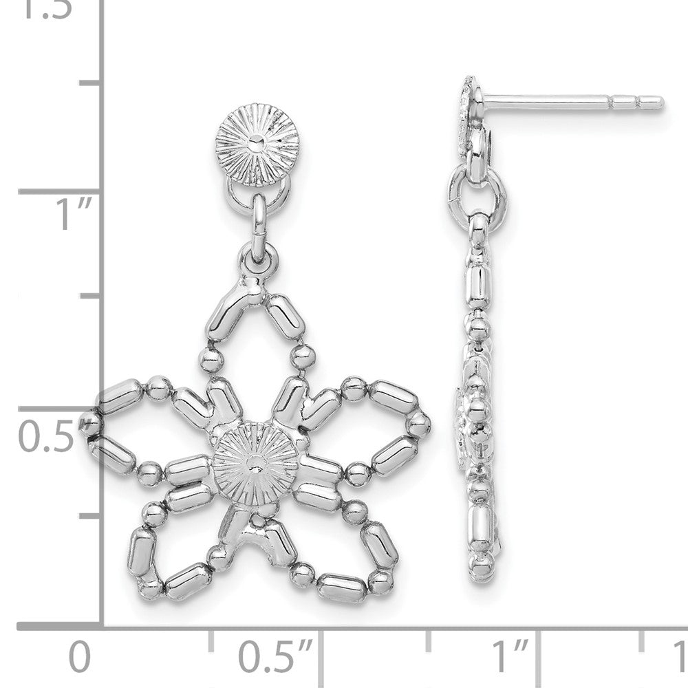 Fashion 1928 Silver-Tone Flower Post Dangle Earrings