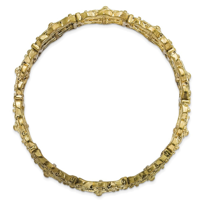 Fashion 1928 Jewelry Brass-Tone Filigree Links Stretch Bracelet