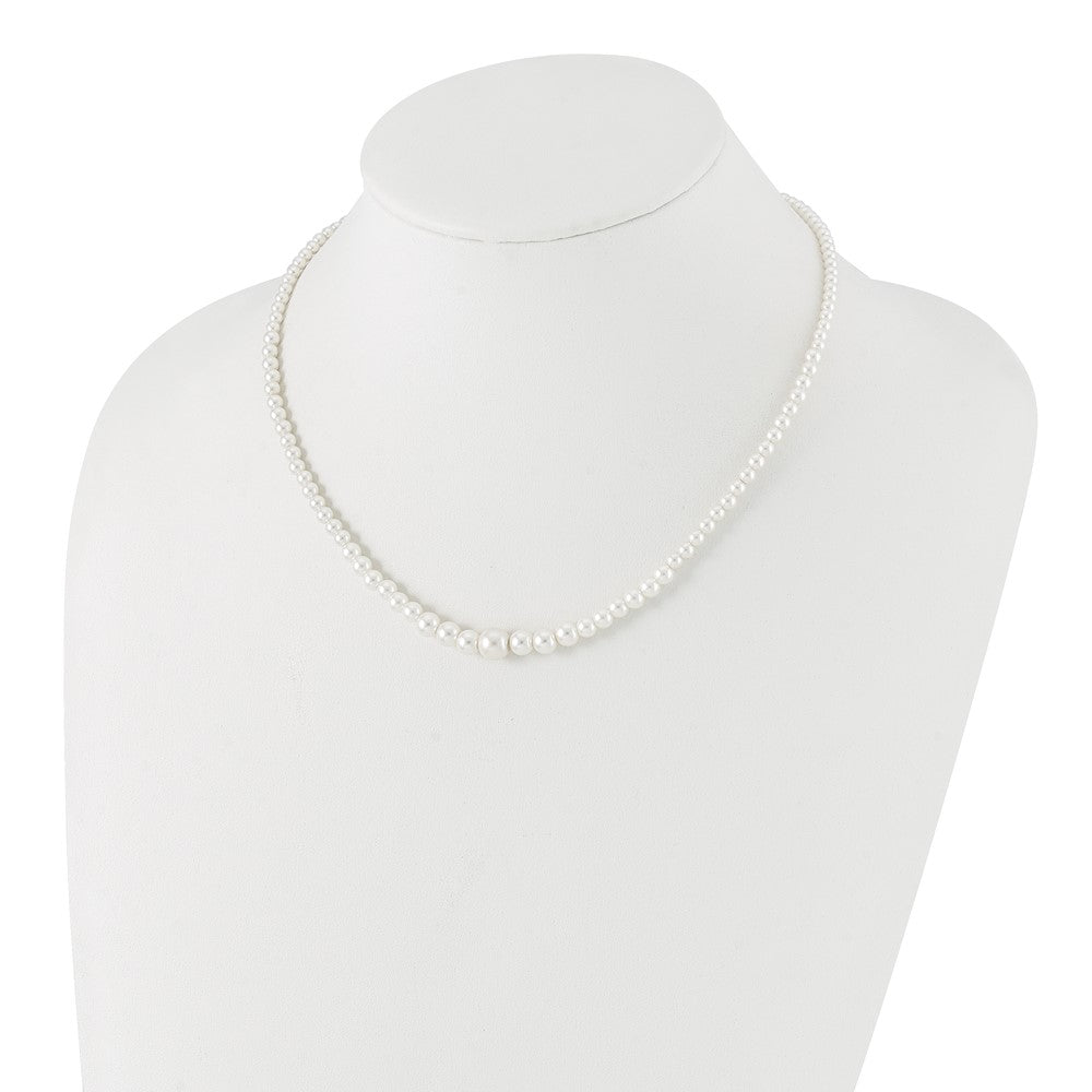 Fashion 1928 Jewelry Gold-Tone Clasp 2mm To 8mm Ivory Imitation Pearl Graduated Strand 18 Inch Necklace
