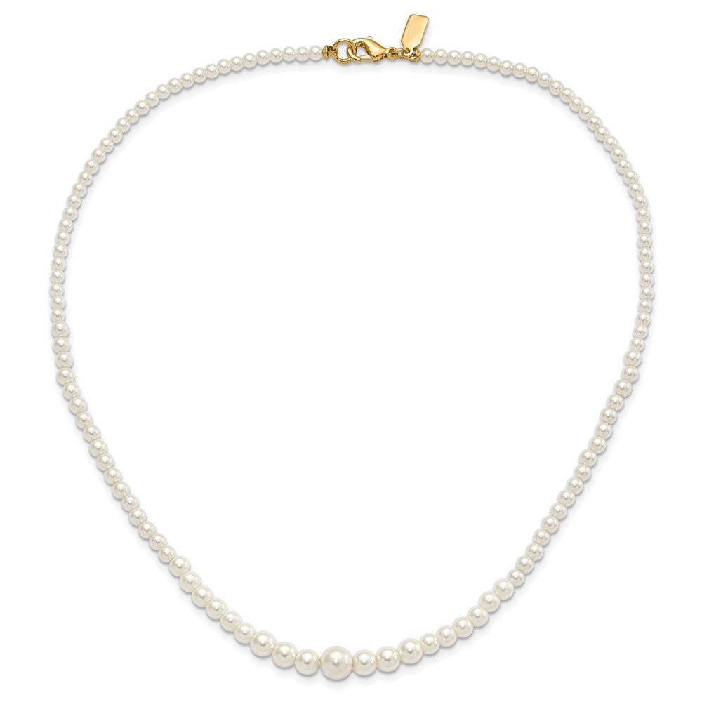 Fashion 1928 Jewelry Gold-Tone Clasp 2mm To 8mm Ivory Imitation Pearl Graduated Strand 18 Inch Necklace
