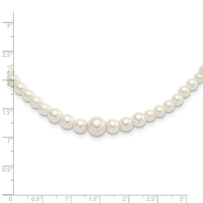 Fashion 1928 Jewelry Gold-Tone Clasp 2mm To 8mm Ivory Imitation Pearl Graduated Strand 18 Inch Necklace