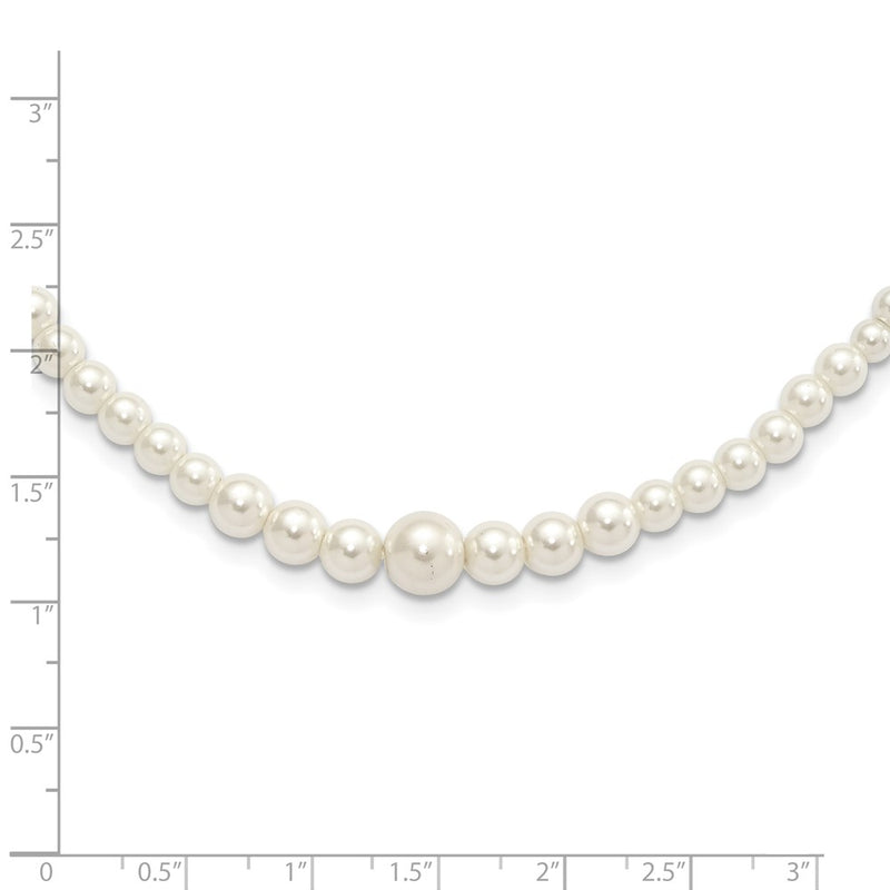 Fashion 1928 Jewelry Gold-Tone Clasp 2mm To 8mm Ivory Imitation Pearl Graduated Strand 18 Inch Necklace