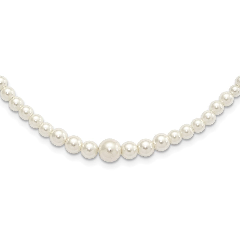 Fashion 1928 Jewelry Gold-Tone Clasp 2mm To 8mm Ivory Imitation Pearl Graduated Strand 18 Inch Necklace