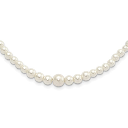 Fashion 1928 Jewelry Gold-Tone Clasp 2mm To 8mm Ivory Imitation Pearl Graduated Strand 18 Inch Necklace