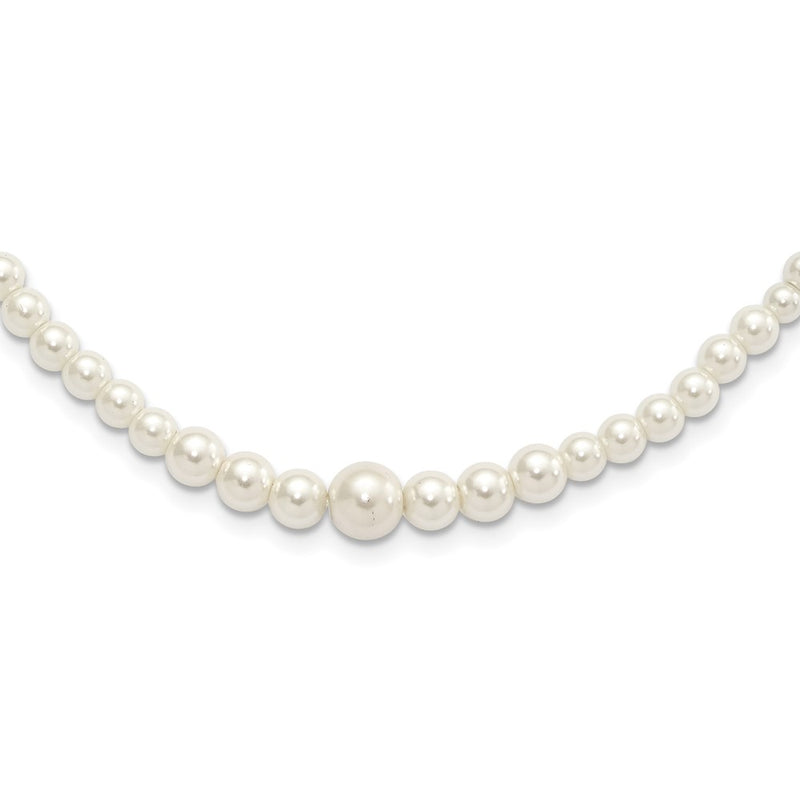 Fashion 1928 Jewelry Gold-Tone Clasp 2mm To 8mm Ivory Imitation Pearl Graduated Strand 18 Inch Necklace