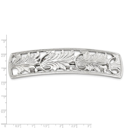 Fashion 1928 Jewelry Silver-Tone Ornate Leaf Motif Hair Barrette