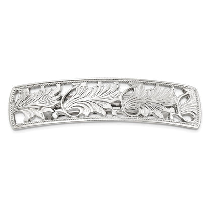 Fashion 1928 Jewelry Silver-Tone Ornate Leaf Motif Hair Barrette