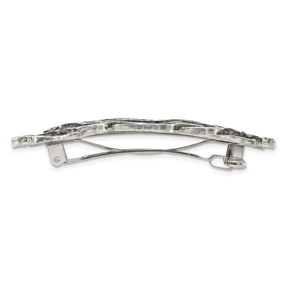 Fashion 1928 Jewelry Silver-Tone Textured Ornate Hair Barrette