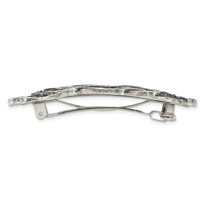 Fashion 1928 Jewelry Silver-Tone Textured Ornate Hair Barrette