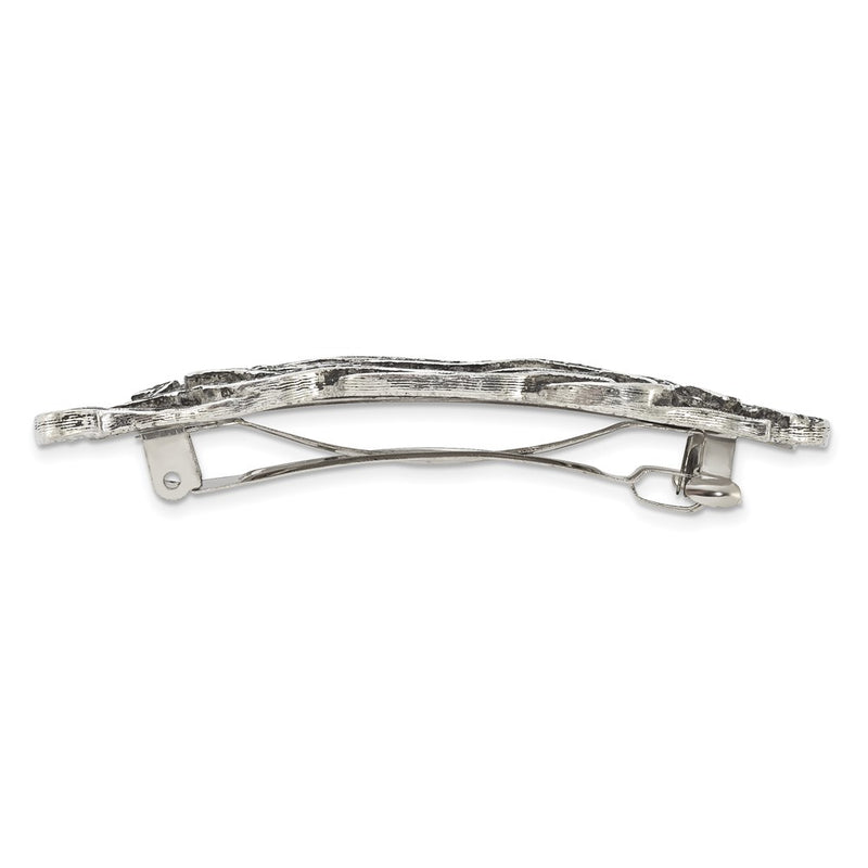 Fashion 1928 Jewelry Silver-Tone Textured Ornate Hair Barrette