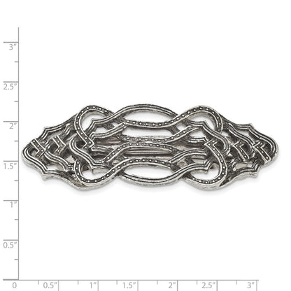 Fashion 1928 Jewelry Silver-Tone Textured Ornate Hair Barrette