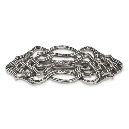 Fashion 1928 Jewelry Silver-Tone Textured Ornate Hair Barrette