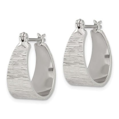 Fashion 1928 Silver-Tone Textured Small Post Hoop Earrings
