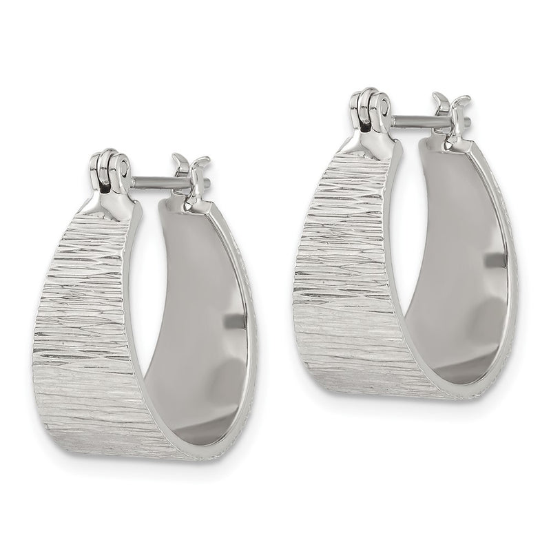 Fashion 1928 Silver-Tone Textured Small Post Hoop Earrings