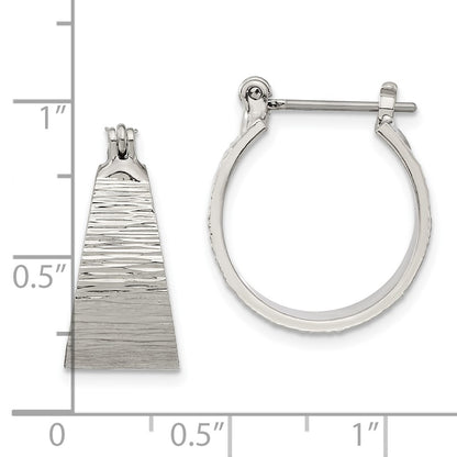 Fashion 1928 Silver-Tone Textured Small Post Hoop Earrings