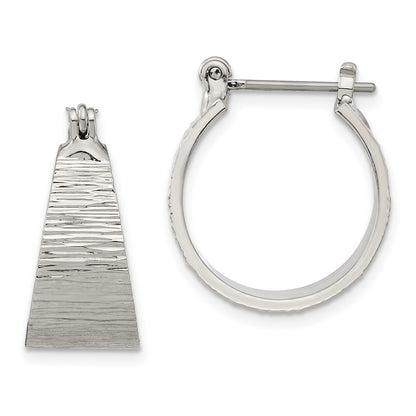 Fashion 1928 Silver-Tone Textured Small Post Hoop Earrings