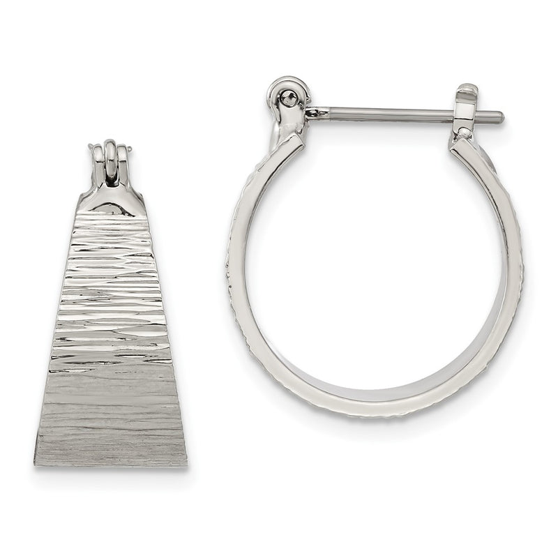 Fashion 1928 Silver-Tone Textured Small Post Hoop Earrings