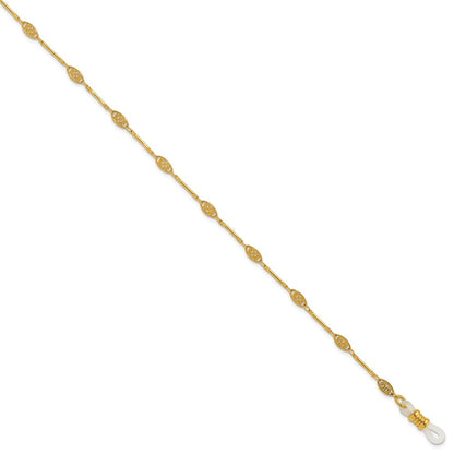 Fashion 1928 Jewelry Gold-Tone Fligree Pattern Stations Eyeglass Holder 30 Inch Chain