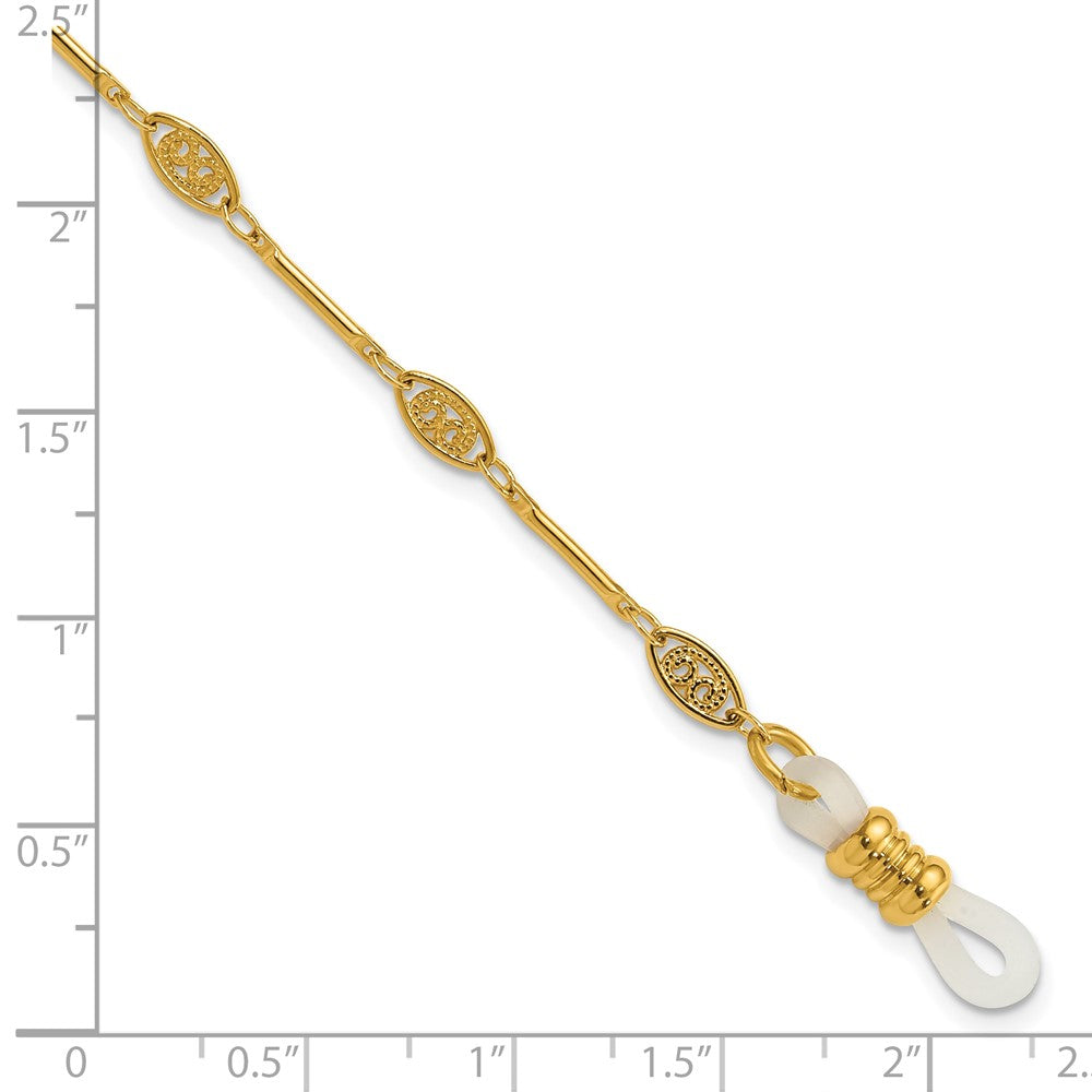Fashion 1928 Jewelry Gold-Tone Fligree Pattern Stations Eyeglass Holder 30 Inch Chain